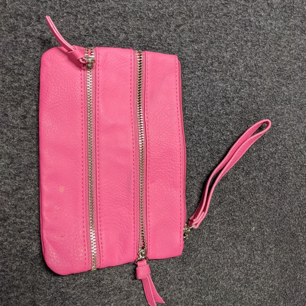 Bright pink wristlet